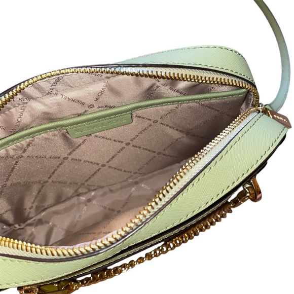 Michael Kors Jet Set Large Saffiano Leather Crossbody Bag in Sage - Picture 4 of 10